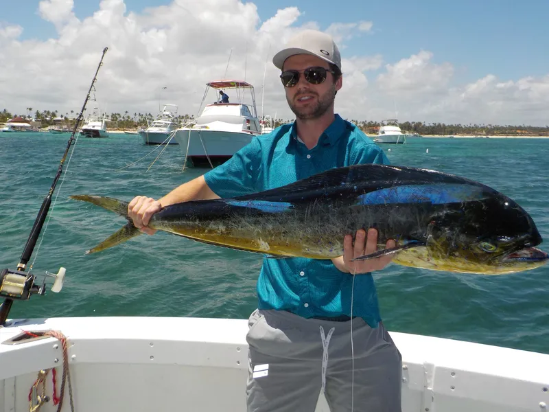 Another epic day of deep sea fishing in Punta Cana - just look at the size of that Mahi Mahi